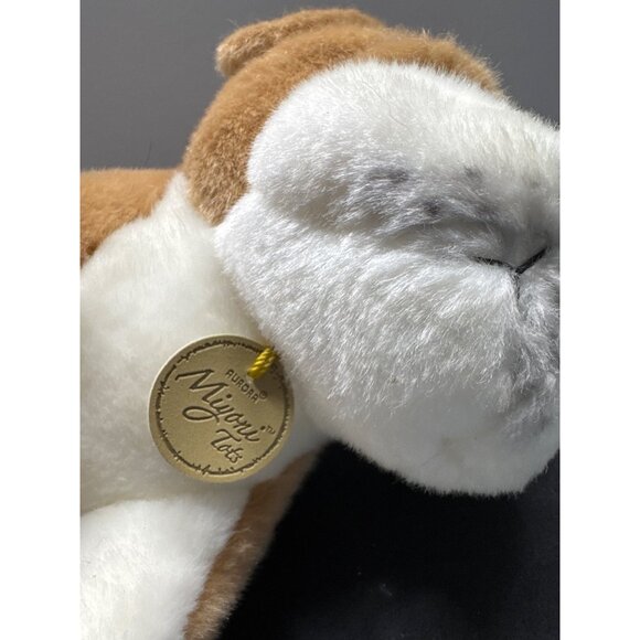 Miyoni by Aurora Soft Plush Bulldog Stuffed Animal Toy 8" Sitting Tan & White Ad - Picture 10 of 10